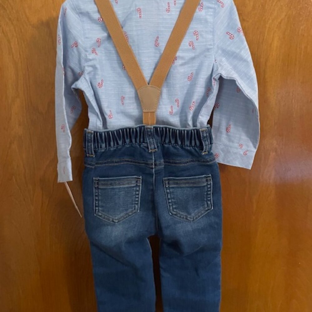 Cat & Jack boys 12-month Christmas Outfit - Picture 2 of 3